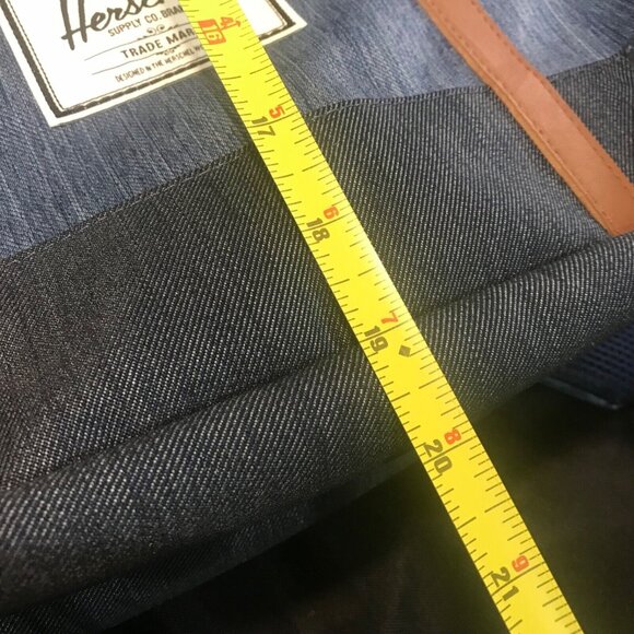 Herschel Backpack Little America Denim Red Stripe Interior 20 x 14.5" Unisex EUC - Picture 12 of 12